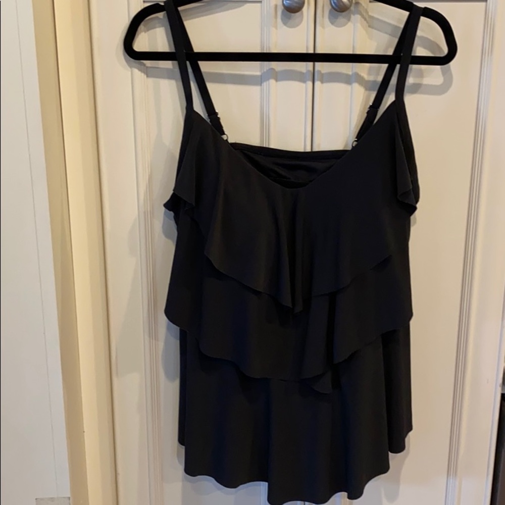 Black Womens Tankini Swim Top